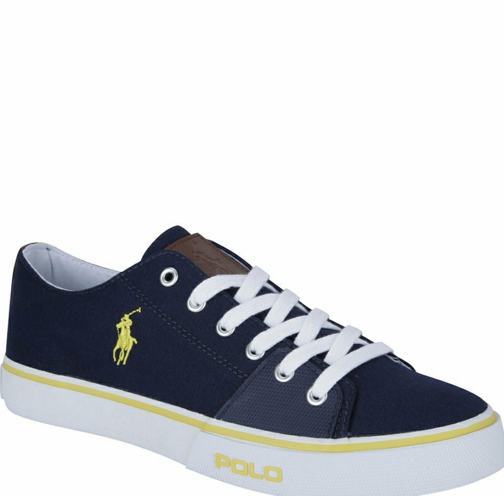 Size 13 D Mens Polo Ralph Lauren Cantor Low Trainers - Navy Blue Shoes